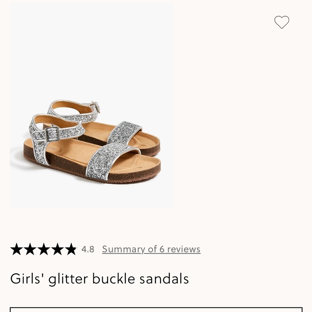 J. Crew Silver Glitter Girls' Sandals